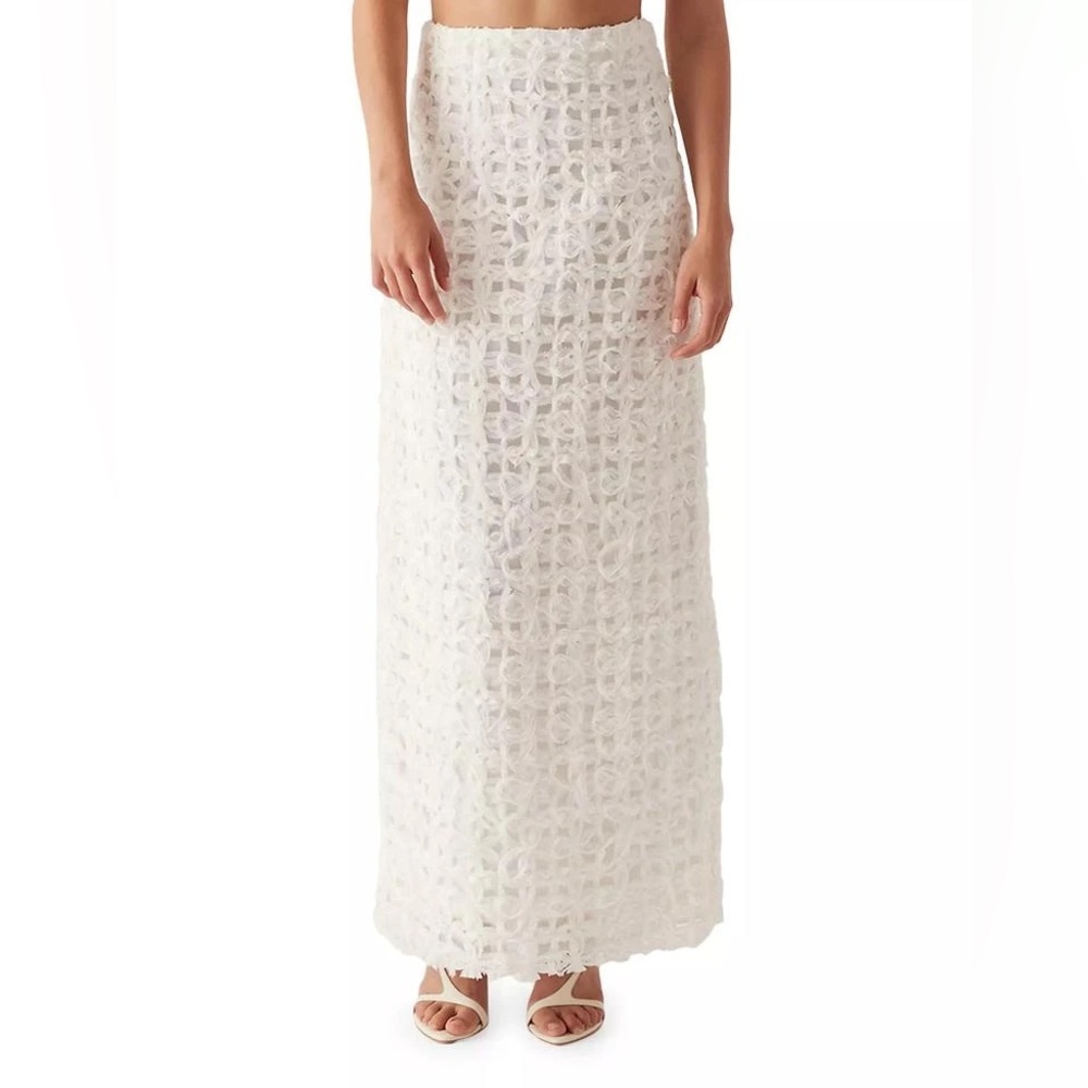 Aje Quintette Textured Midi Skirt